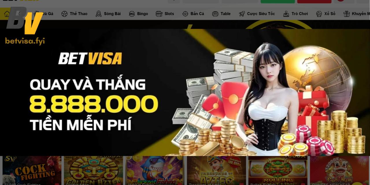 Chương trình vòng quay miễn phí, nhận thưởng giá trị tại Betvisa App