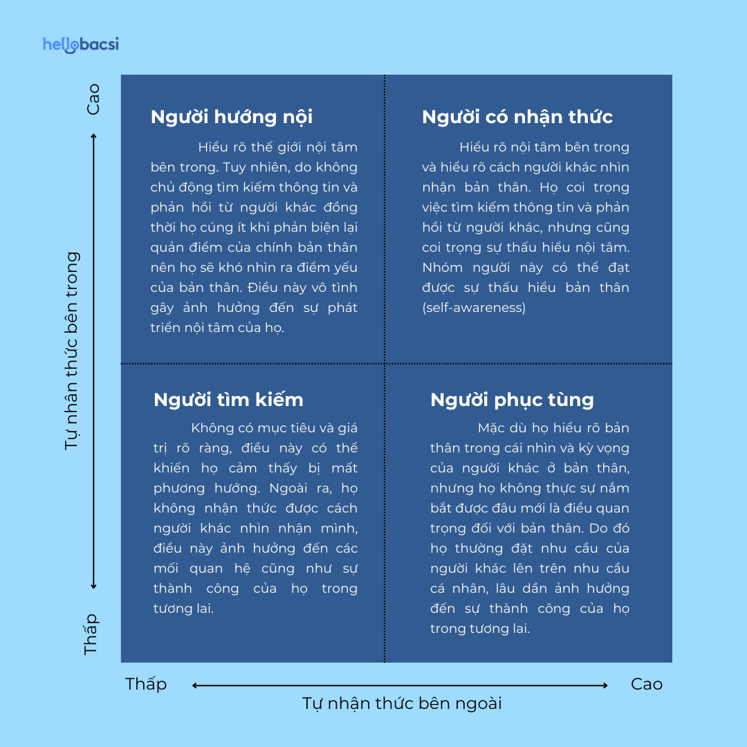 Mô phỏng theo mô hình Self awareness của Tasha Eurich